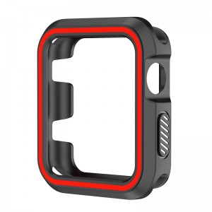 OEM Θήκη Σιλικόνης silicone case για Apple Watch 7 45mm Μαύρο - Κόκκινο